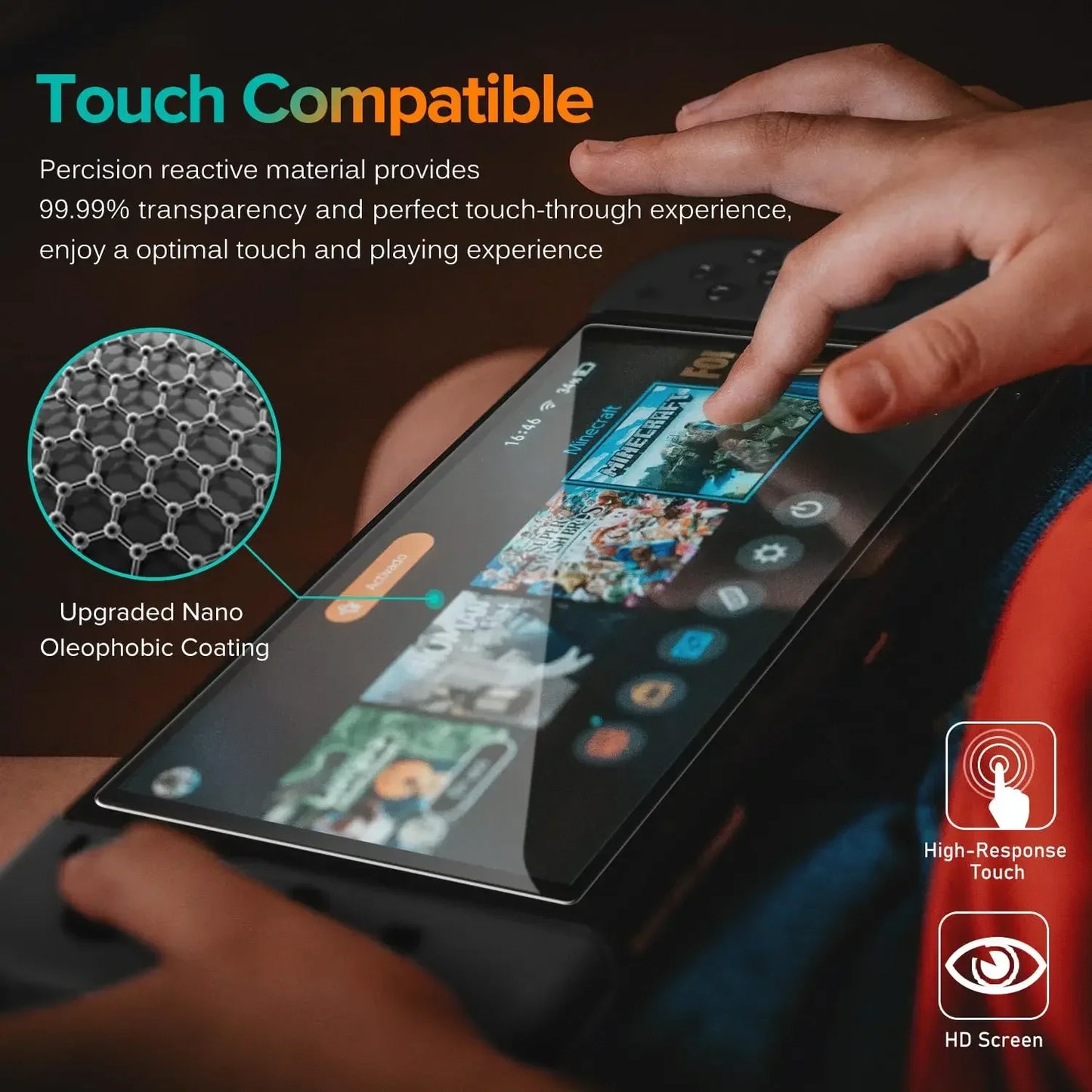 2025 HD-Glas Displayschutz für Nintendo Switch 2 – kratzfest - transparent