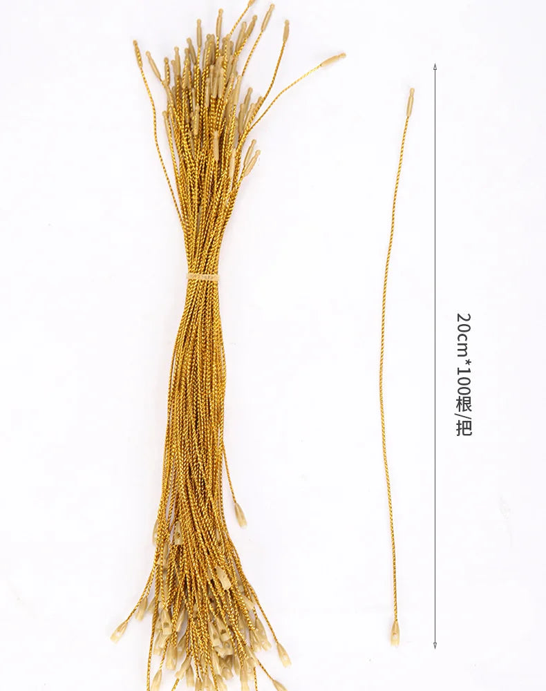 100 Stück 20 cm Aufhänge-Seile für Weihnachtsbaumkugeln mit Schnappverschluss