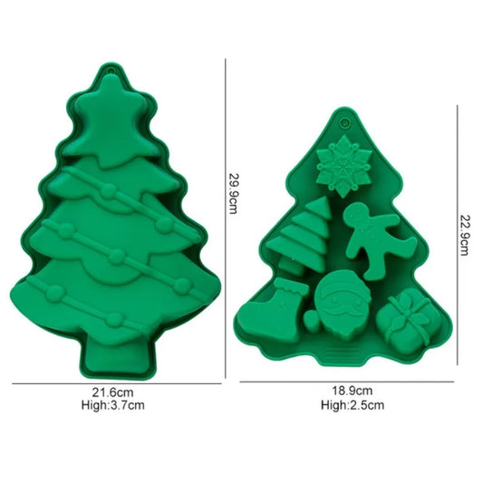 3D Weihnachtsbaum Silikonform für Schokolade Kuchen Süßigkeiten Kerzen