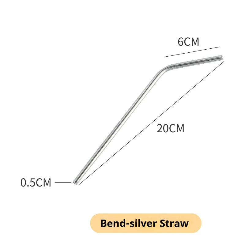 Wiederverwendbare Edelstahl Trinkhalme und Löffel mit Bürste