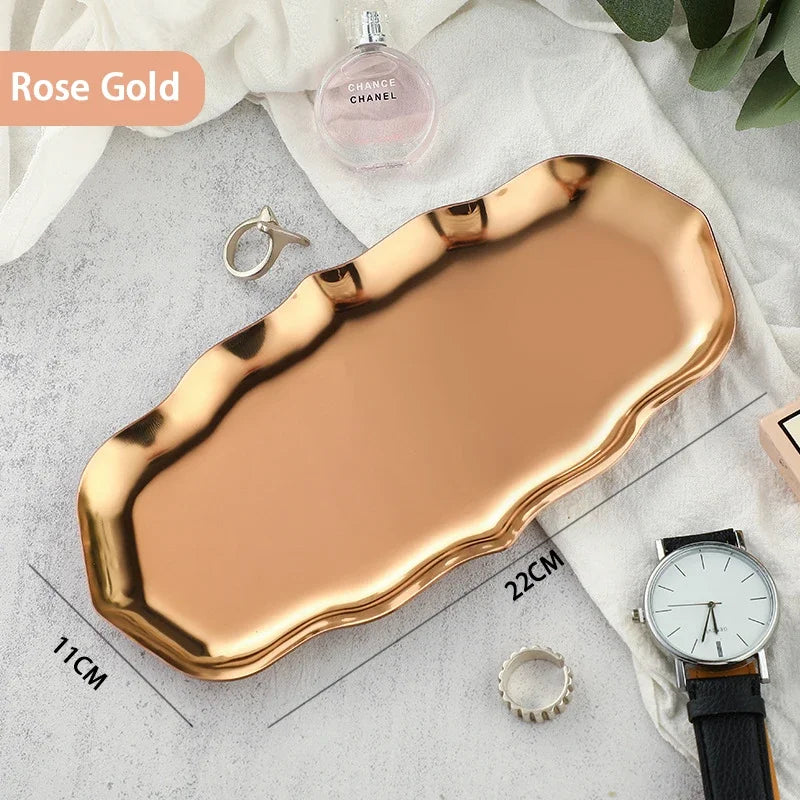 Edelstahl Tablett für Kosmetik und Schmuck – Modern & Praktisch-Yabubest - Home & More