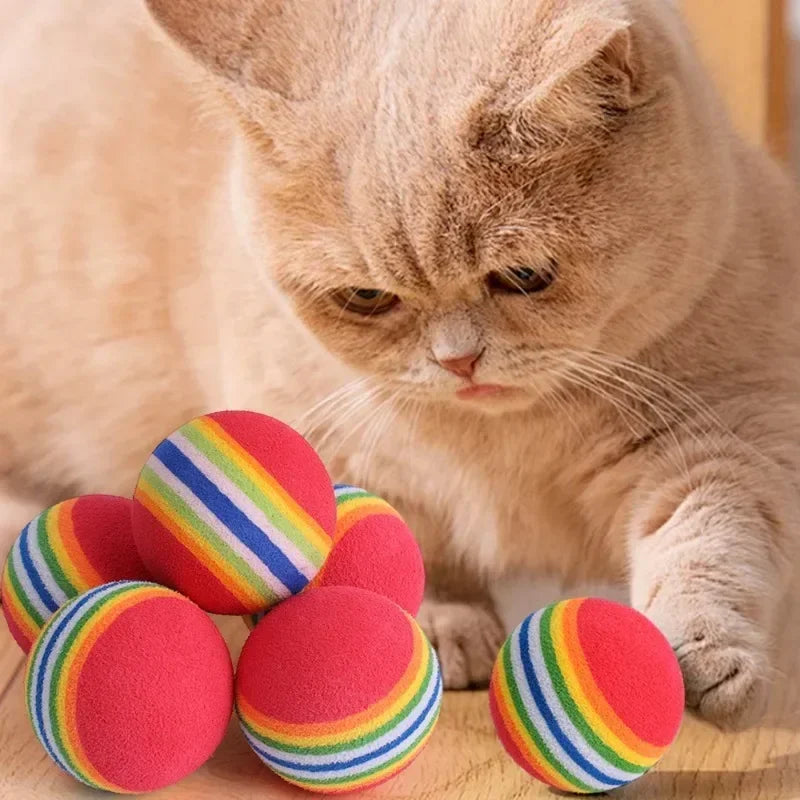Interaktive Regenbogen EVA Spielbälle für Hund und Katze zum Training