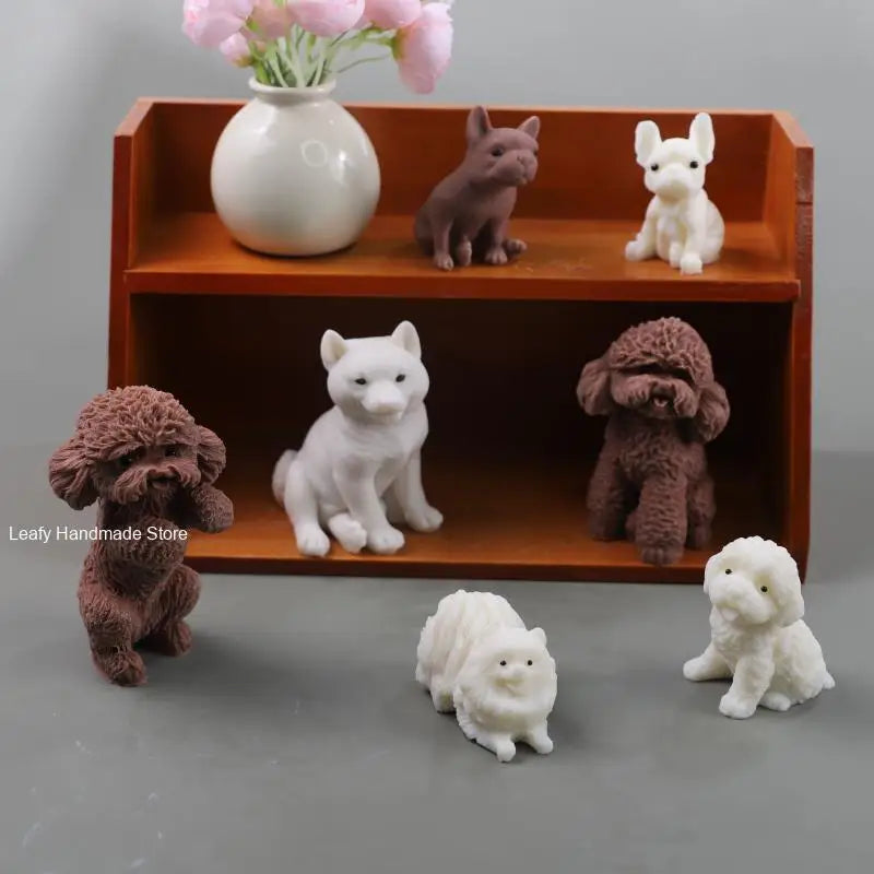 Niedliche Hundekerze in Silikonform – 3D Tier Statue