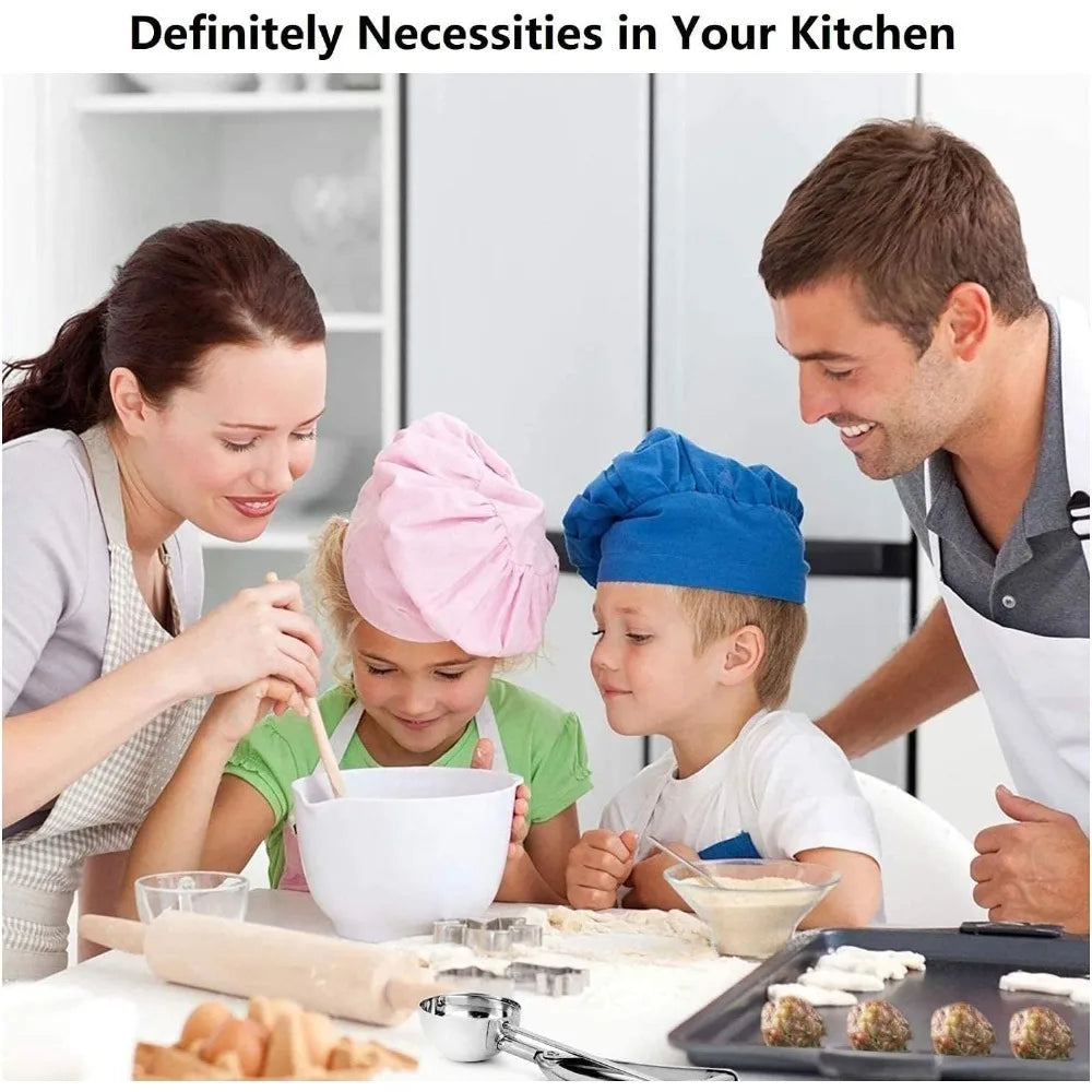 Keksteigschaufel Set Edelstahl mit Auslöser für 4 5 6 cm Rundes Gebäck