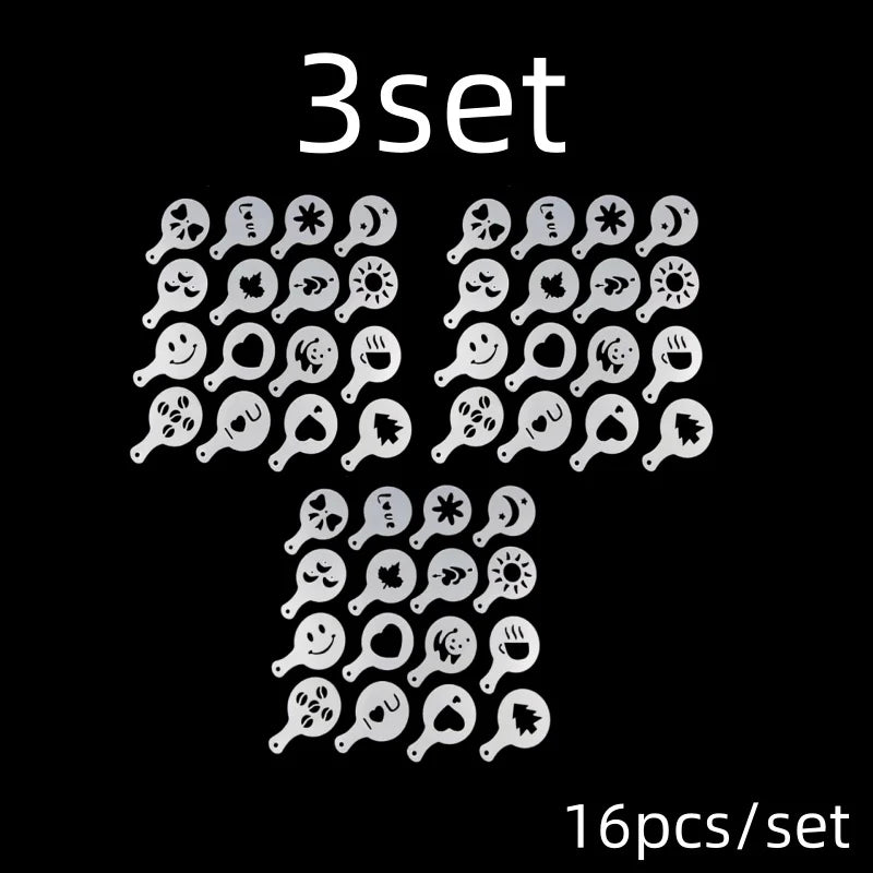 Kaffee Schablonen Set für kreative Latte und Cappuccino Kunst