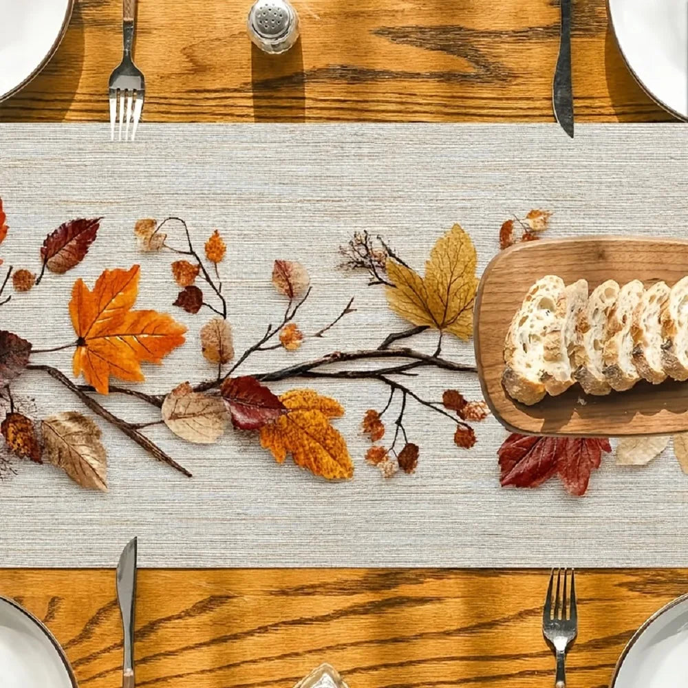 Herbst Tischläufer Blatt Druck Geprägt – Stilvolle Deko für Heim und Gastro