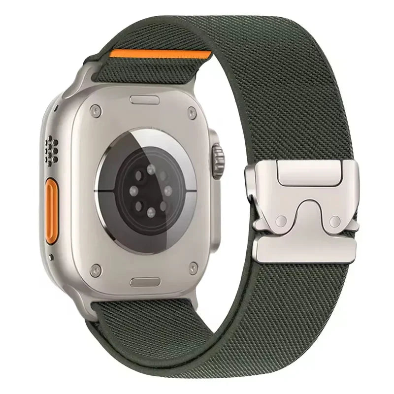 Elastisches Nylon Armband 38-49mm für Smartwatches mit Fallschirmschnalle Sport