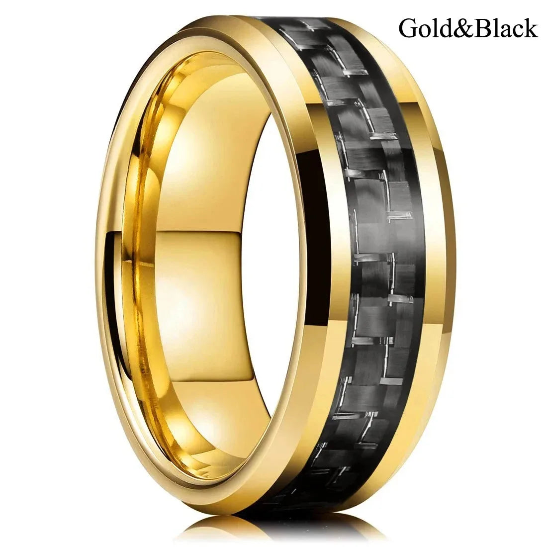 Eleganter Edelstahlring mit keltischem Drachen und Carbon Inlay