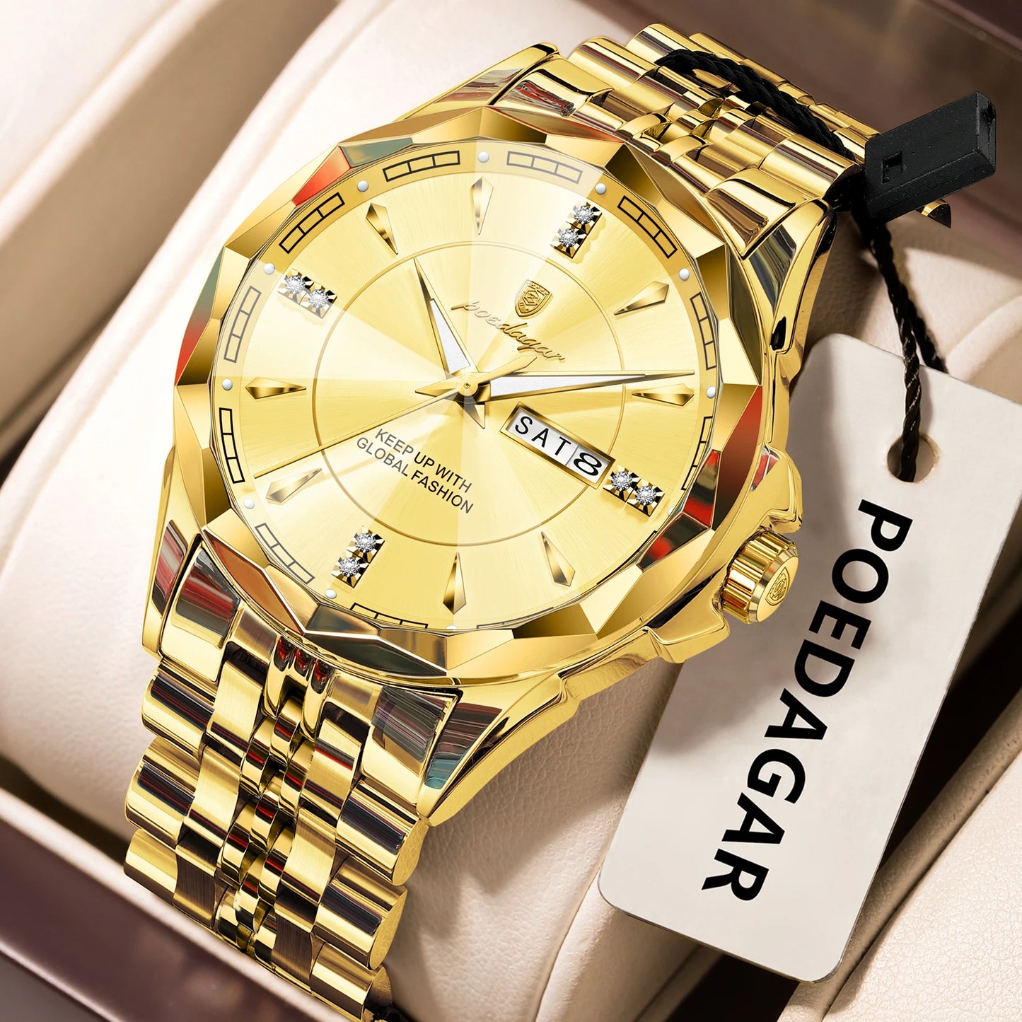 Luxus Herren Quarzuhr Wasserdicht Edelstahl Business Armbanduhr