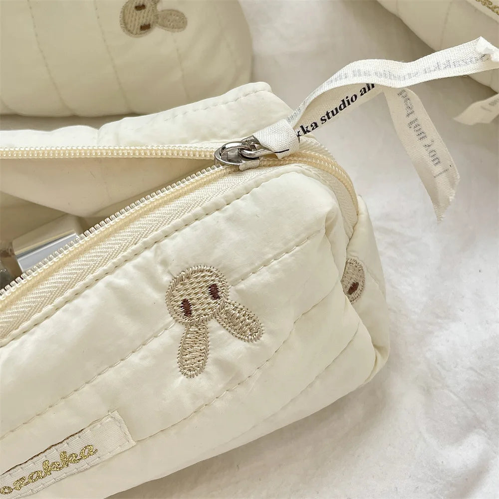 Praktische Kosmetiktasche aus weichem Baumwollstoff für Damen