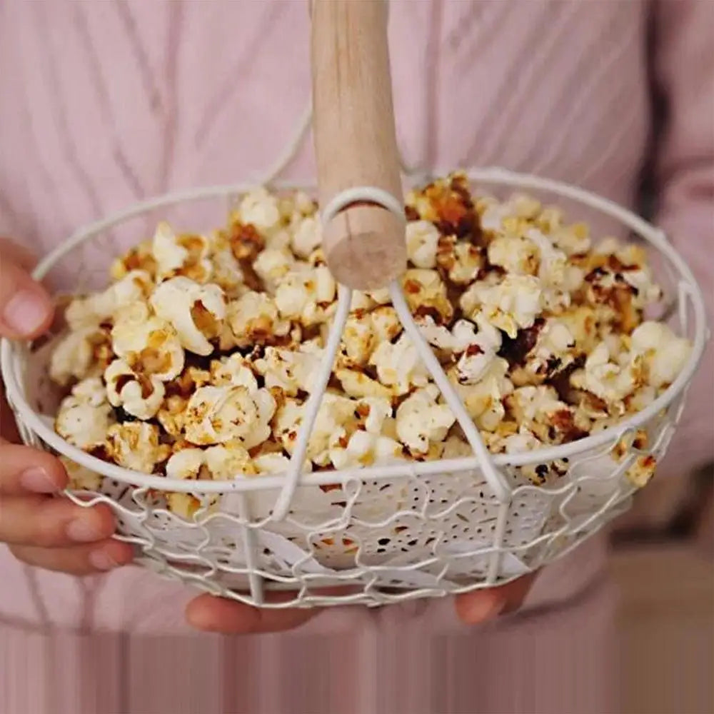 Praktischer Küchenkorb zur Aufbewahrung mit Holzgriff