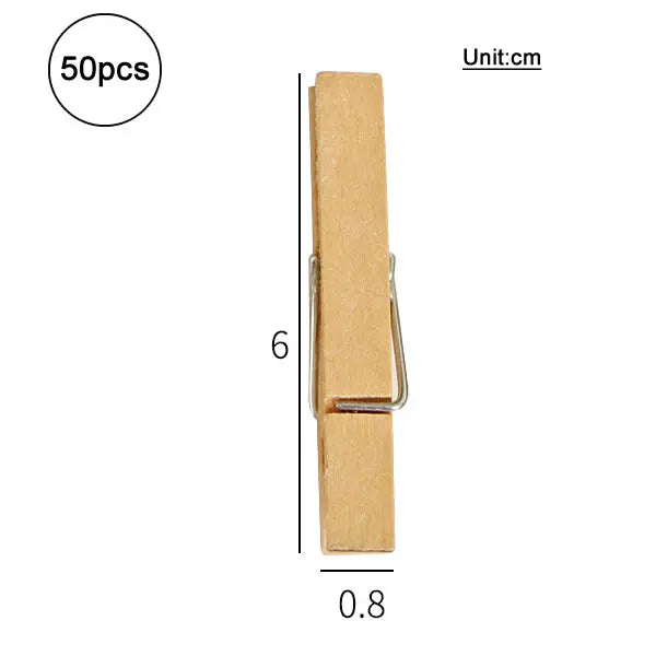 50 Mini Holz Clips für DIY Handwerk, Foto Deko & Büro – Verschiedene Größen