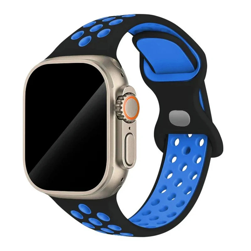 Sportliches Silikonarmband kompatibel mit Smartwatch 38-49 mm Modelle