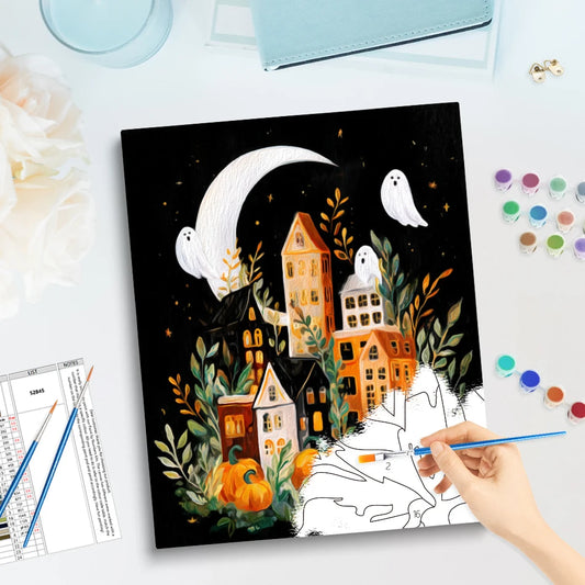 Halloween Malen nach Zahlen Set für Erwachsene Leinwand Wandkunst DIY