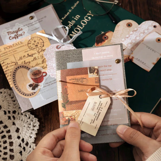 200-teiliges Vintage-Aufkleber- und Materialpapier-Set für Scrapbooking