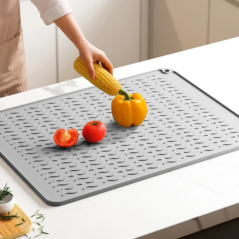 Silikon Geschirr-Trocknungsmatte, faltbar und rutschfest