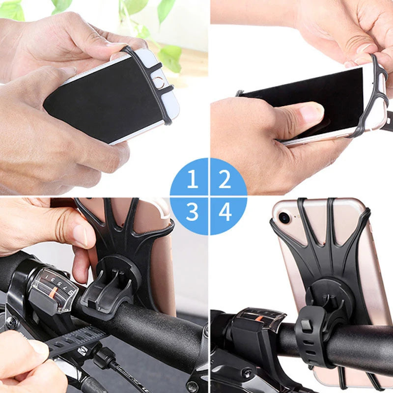 Universal Silikon Fahrrad Motorrad Handyhalterung für GPS Navigation