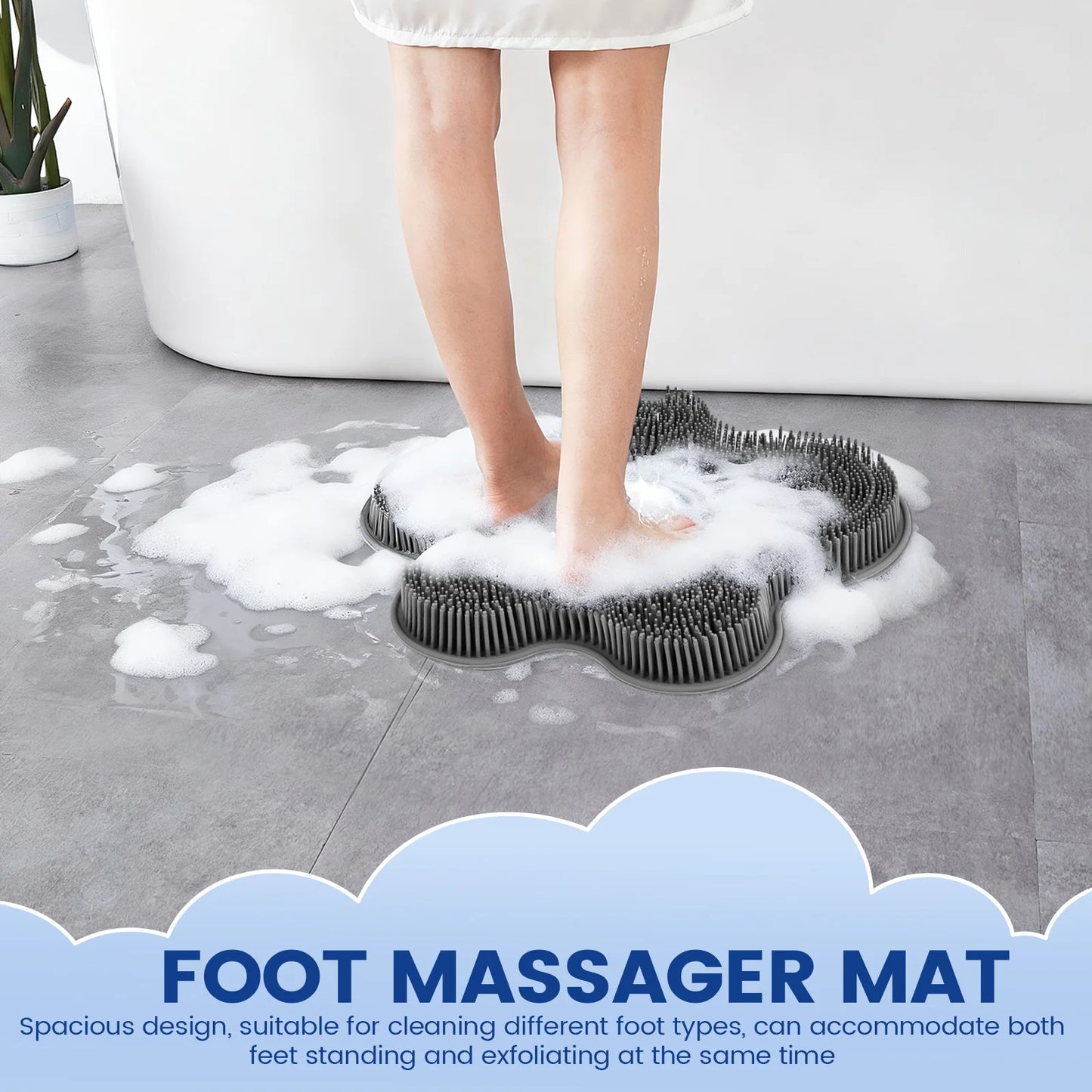 Rutschfeste Silikon-Körperdusche mit Wandmontage für sanfte Reinigung