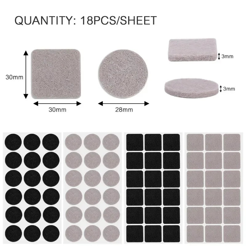 Möbelpolster Bodenschutz selbstklebend 18/180 St. Rund Schwarz/Beige