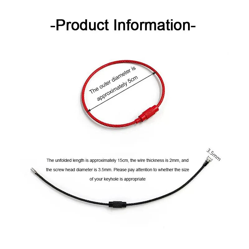 Robuste Edelstahl Drahtseil Clips für Gepäck und Schlüsselbund