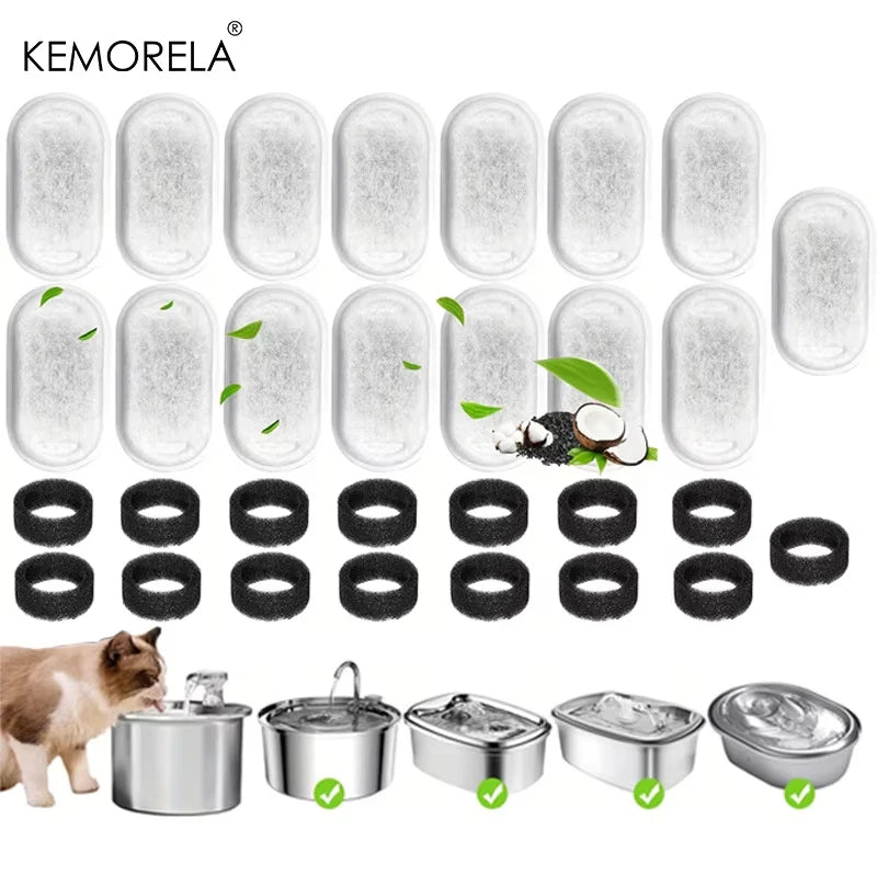12/15 Katzen Wasserbrunnen Aktivkohle Schwamm Filter für Edelstahl Dispenser-Yabubest - Home & More