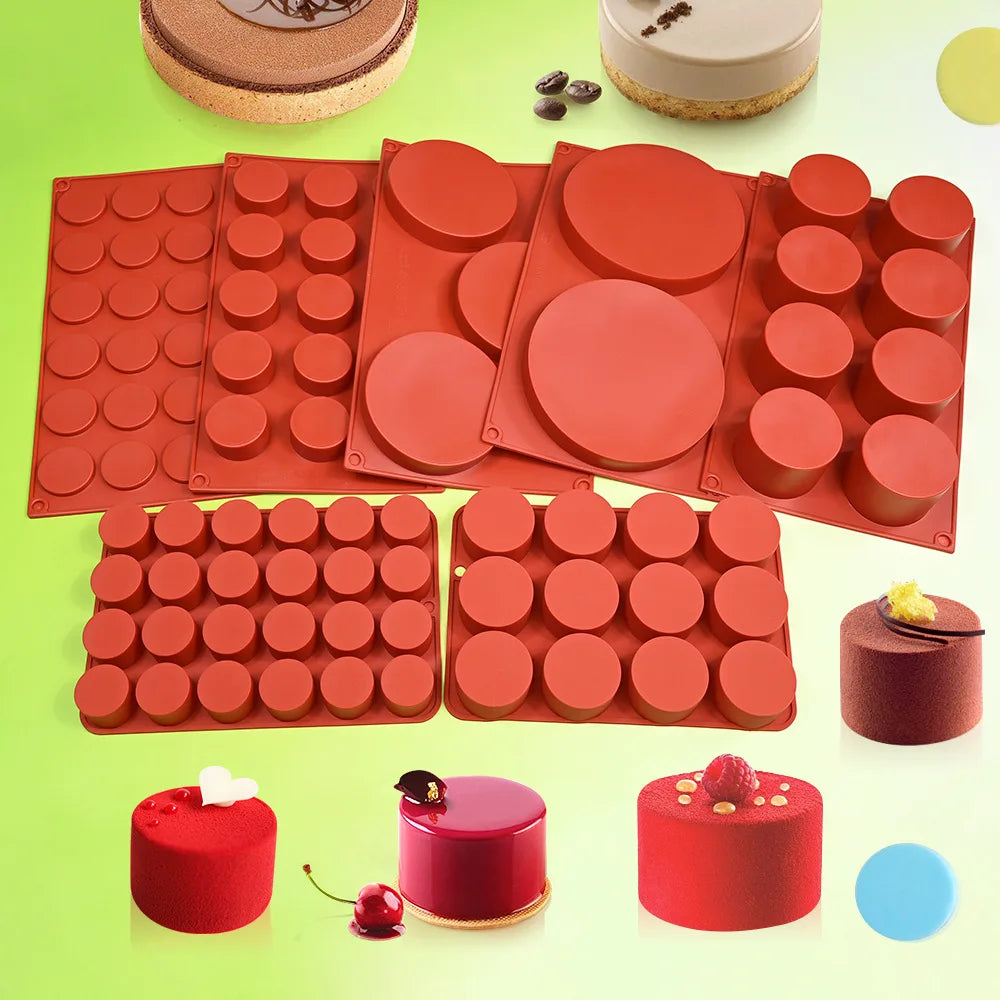 Zylinderförmige Silikonform für Seifen Schokolade Gelee Pudding Süßigkeiten