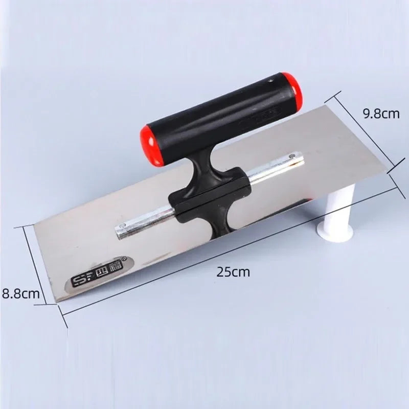 Robuste rostfreie Edelstahl-Putzkelle mit rutschfestem Griff – 25x9 cm