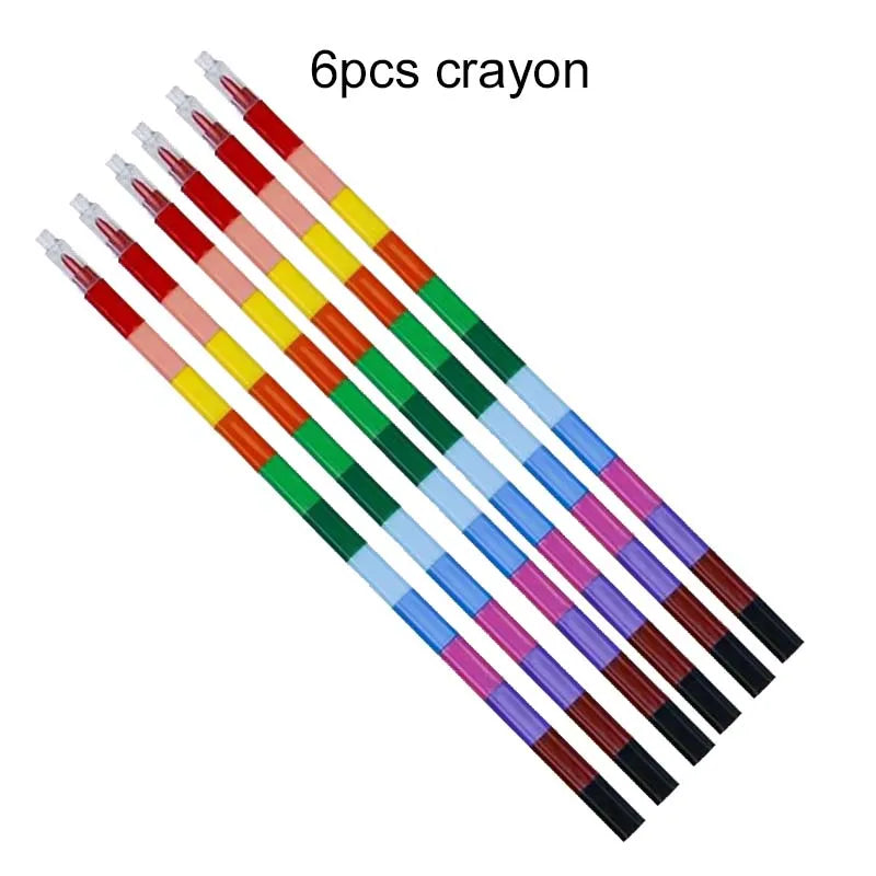 12 Farben Regenbogen Bausteine Malstifte Kreide Set für Schule Party Geschenk