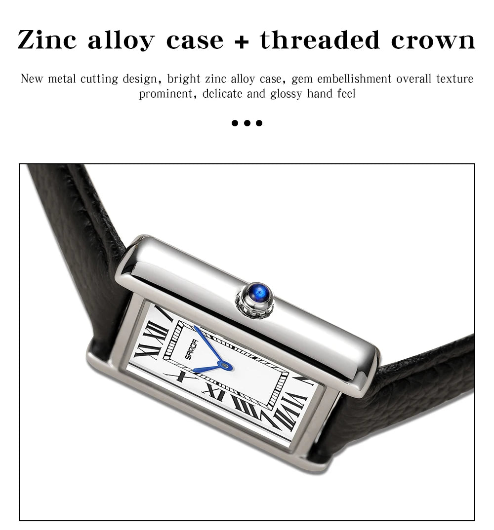 Elegante Herren Quarzuhr mit Lederband und römischem Zifferblatt