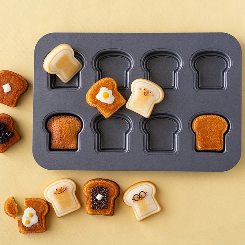 8-Hohlraum Madeleine Muffin Toastbrot Form aus Kohlenstoffstahl