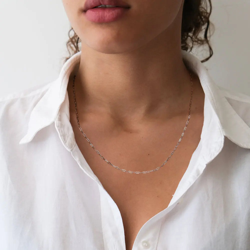 Orsa Jewels 14K vergoldete 925er Sterlingsilber Halskette Büroklammer