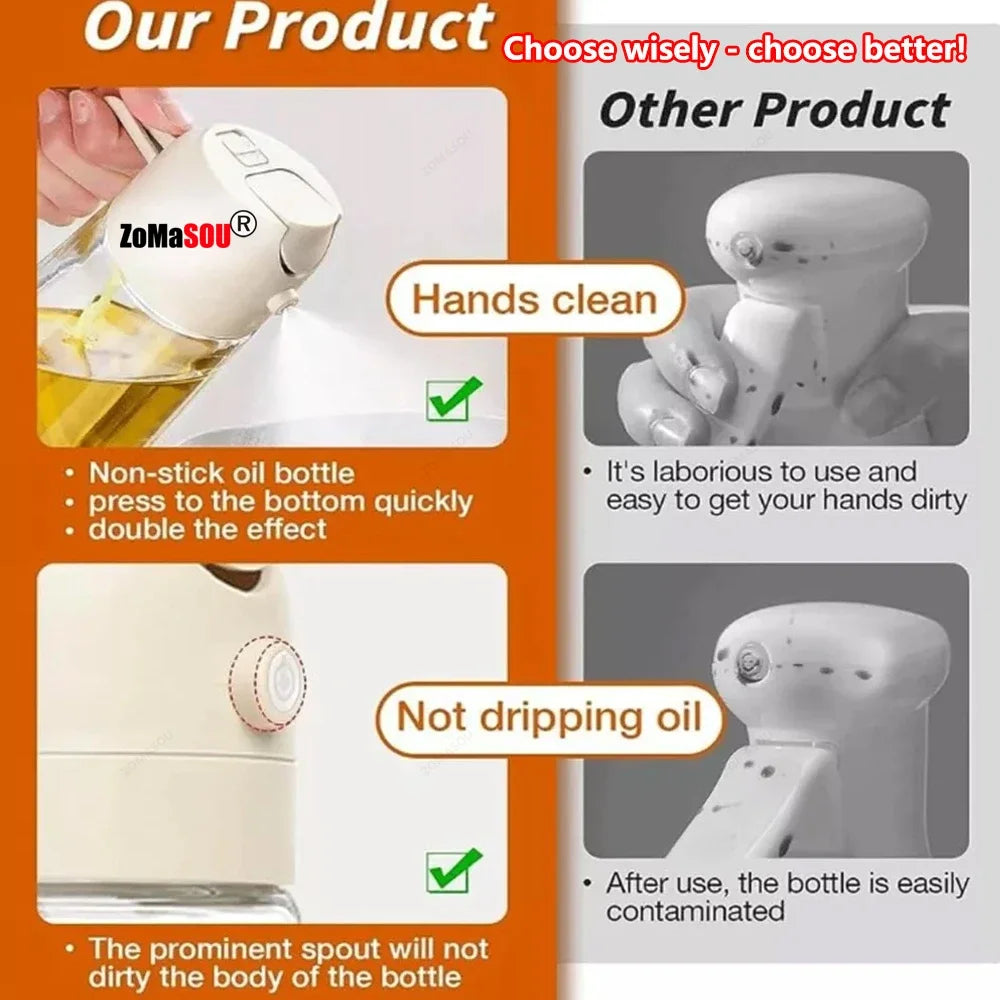 2in1 Öl Sprayer Flasche Kunststoff Ölspender für Küche BBQ Kochen