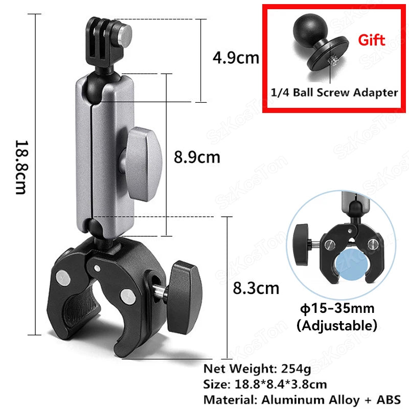 Action Kamera Halterung Fahrrad Motorrad Lenker Selfie Stick Einbeinstativ