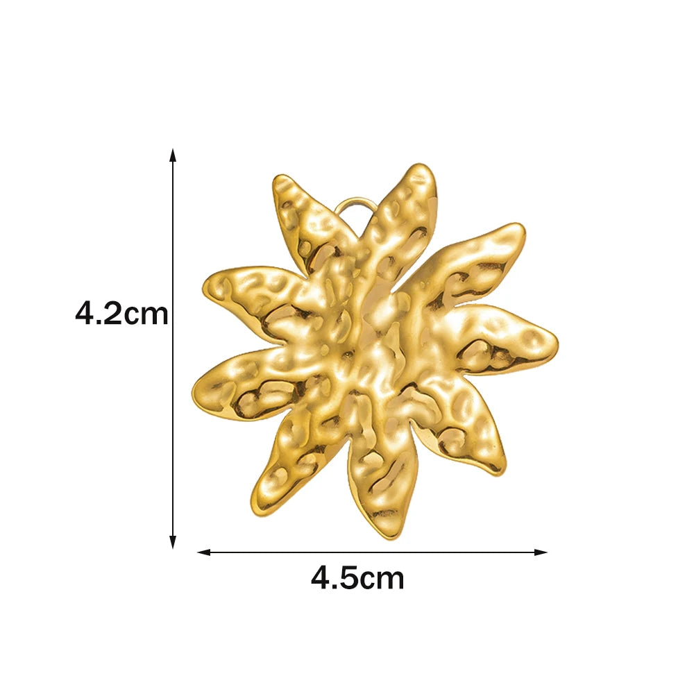 2 Stück goldene Edelstahl Herz Blatt Charms für DIY Schmuckherstellung