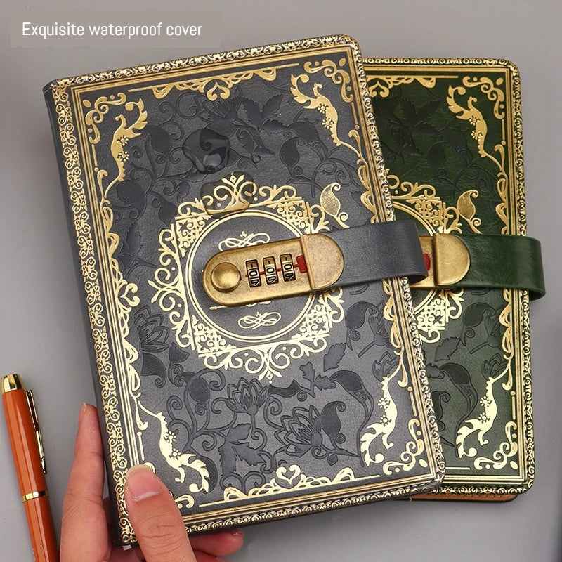 A5 Retro Tagebuch mit Digital Schloss PU Leder – Persönliches Notizbuch