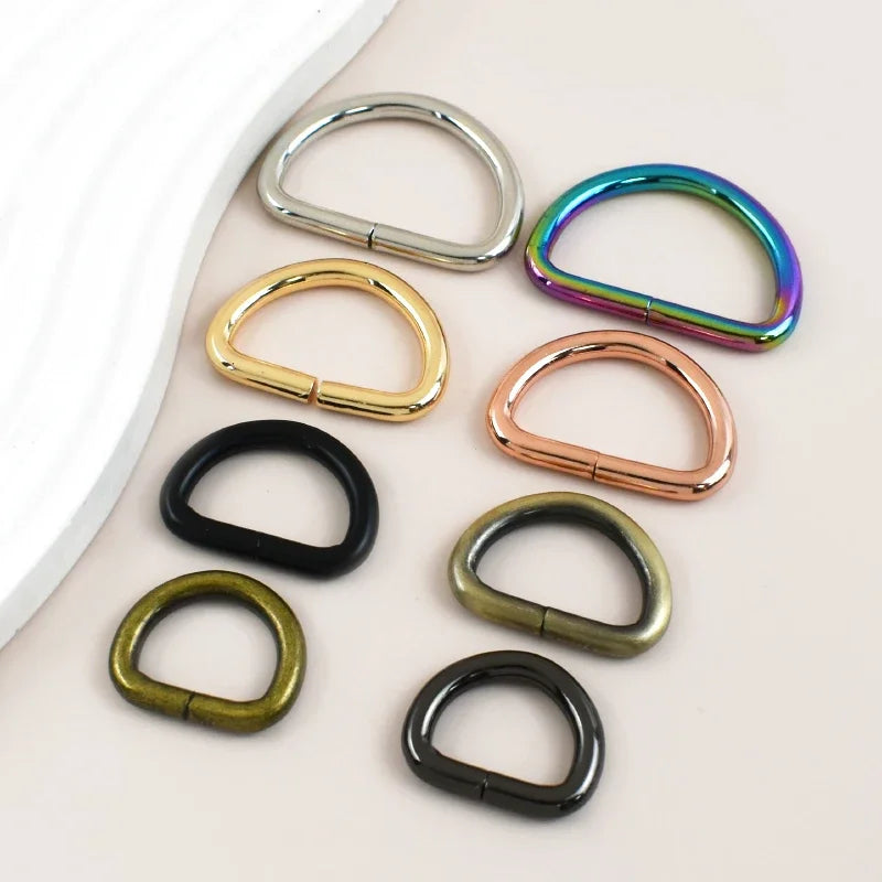 20-teiliges D-Ring Set Metall Schnallen in 7 Größen für Taschen Gürtel