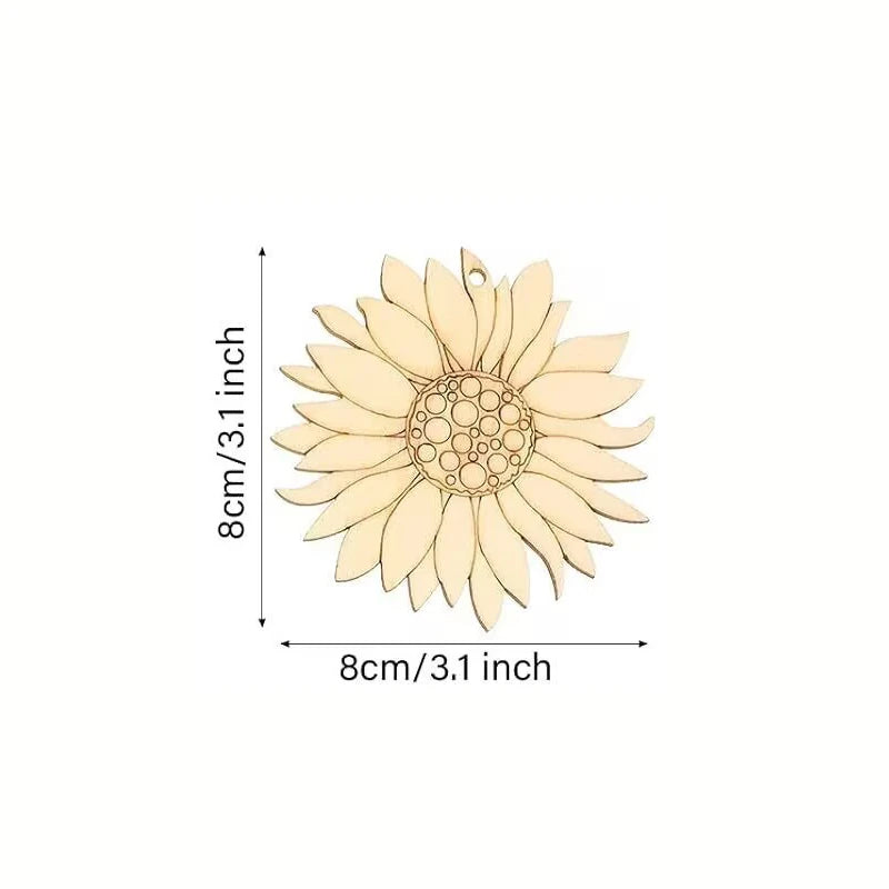 10 Holzanhänger Frühlingsblumen Rose Sonnenblume Dekoration DIY
