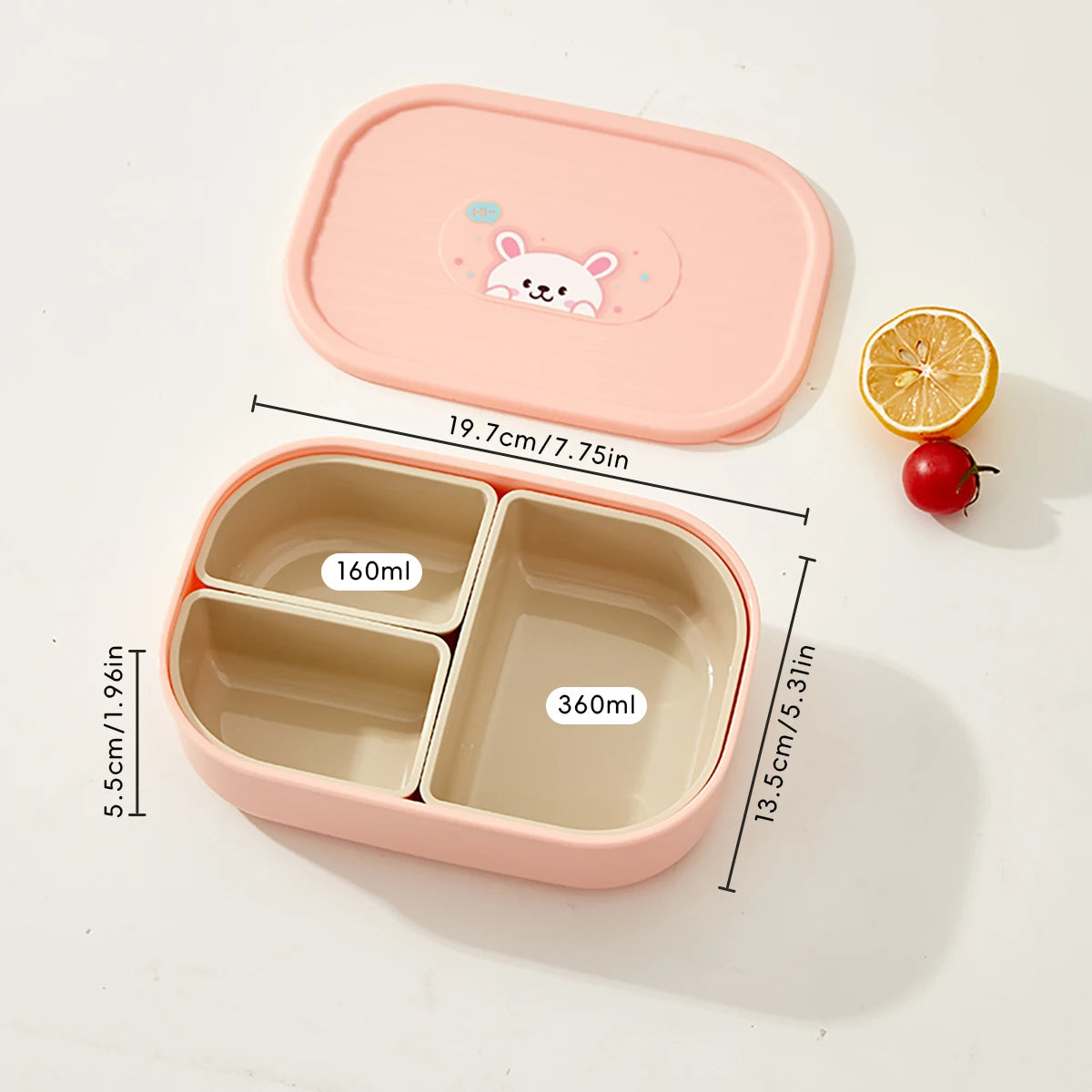 3-Fächer Mikrowellen Lunchbox Kunststoff – Tragbar, Stapelbar für Schule & Büro