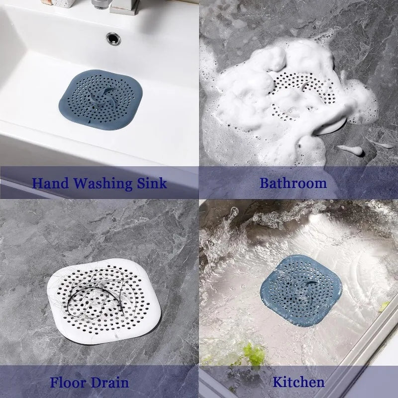 Silikon Abfluss-Sieb für Dusche - Badewanne – Haarfänger mit Saugnapf 5,9 Zoll