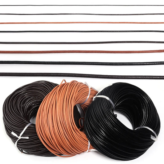 Echtes Rindsleder Rundschnur für DIY Schmuck Bastelprojekte – 1-6mm Varianten