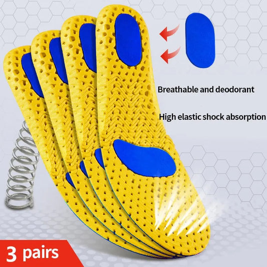 3 Paar orthopädische Memory-Schaum-Einlegesohlen mit atmungsaktivem Mesh