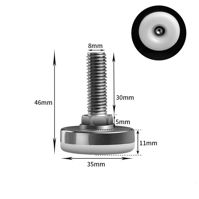 Edelstahl Möbelfüße verstellbar Nylon Nivellierfüße für Möbel stabil