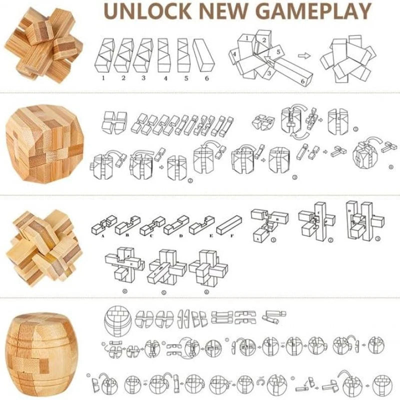 Hölzernes IQ Geduldsspiel 3D Puzzle für Kinder ab 14 Jahren