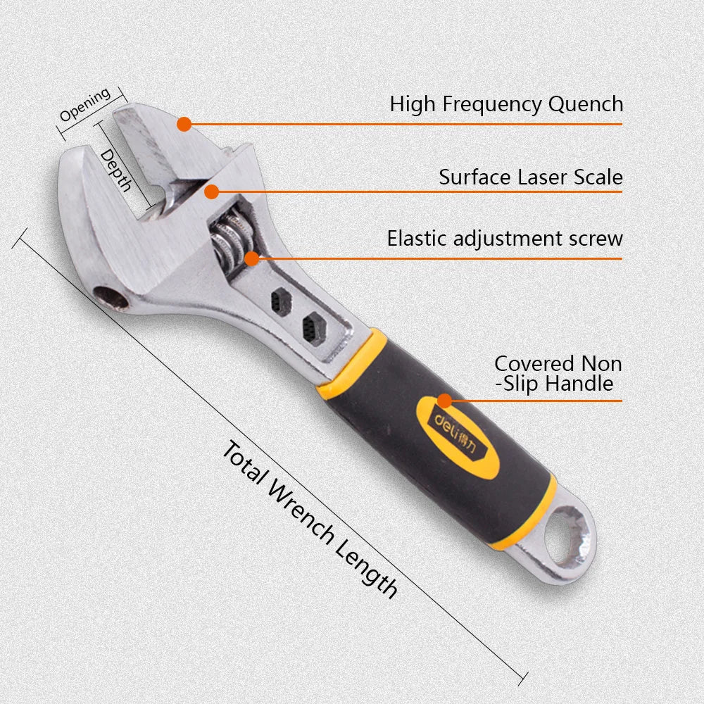 Deli Universalschlüssel Verstellbar rutschfest große Öffnung