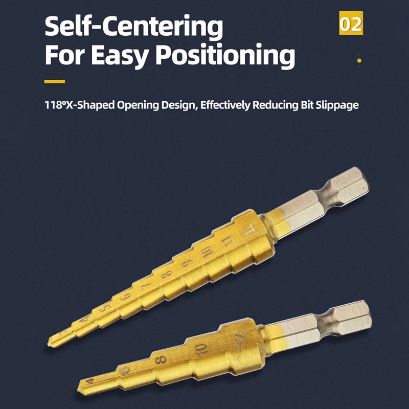 Vielseitiges Stufenbohrer Set für präzise Bohrungen in Holz Metall