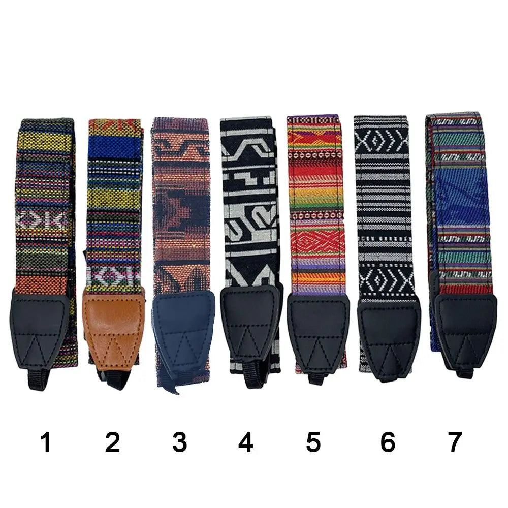 Verstellbarer Kameragurt aus PU Leder im Retro Ethno Stil