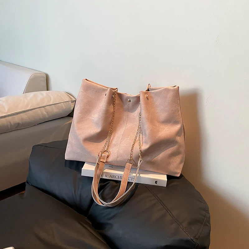 Retro PU Leder Umhängetasche für Damen mit großer Kapazität