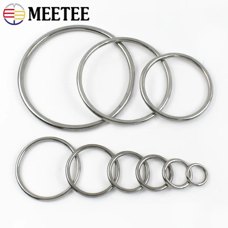 2 oder 5 Edelstahl O-Ring Verbindungsschnallen 15-100 mm für Taschen