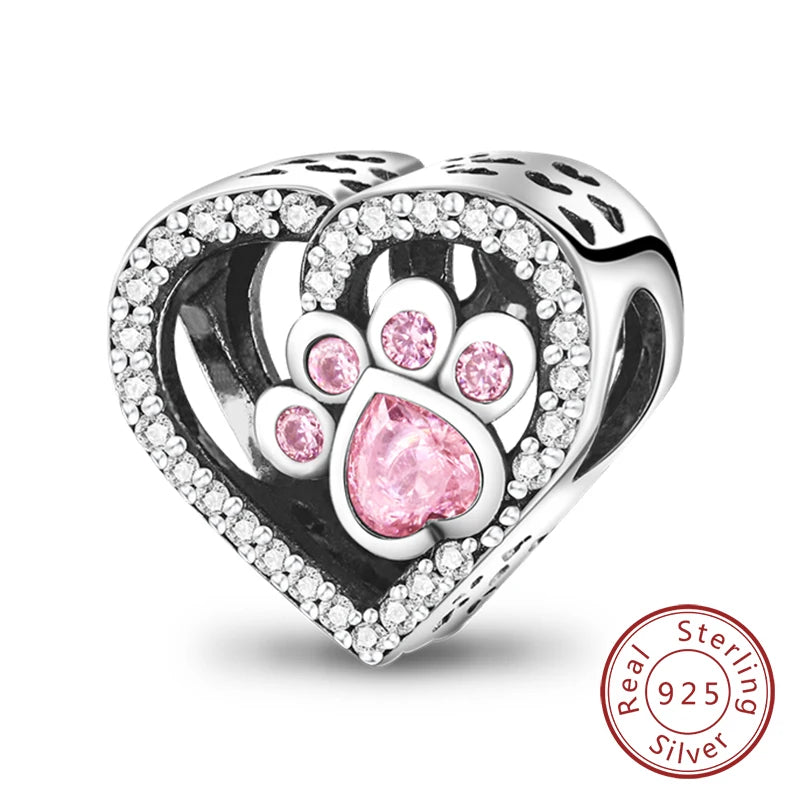 925er Sterlingsilber Charms mit Tiermotiven und Zirkon