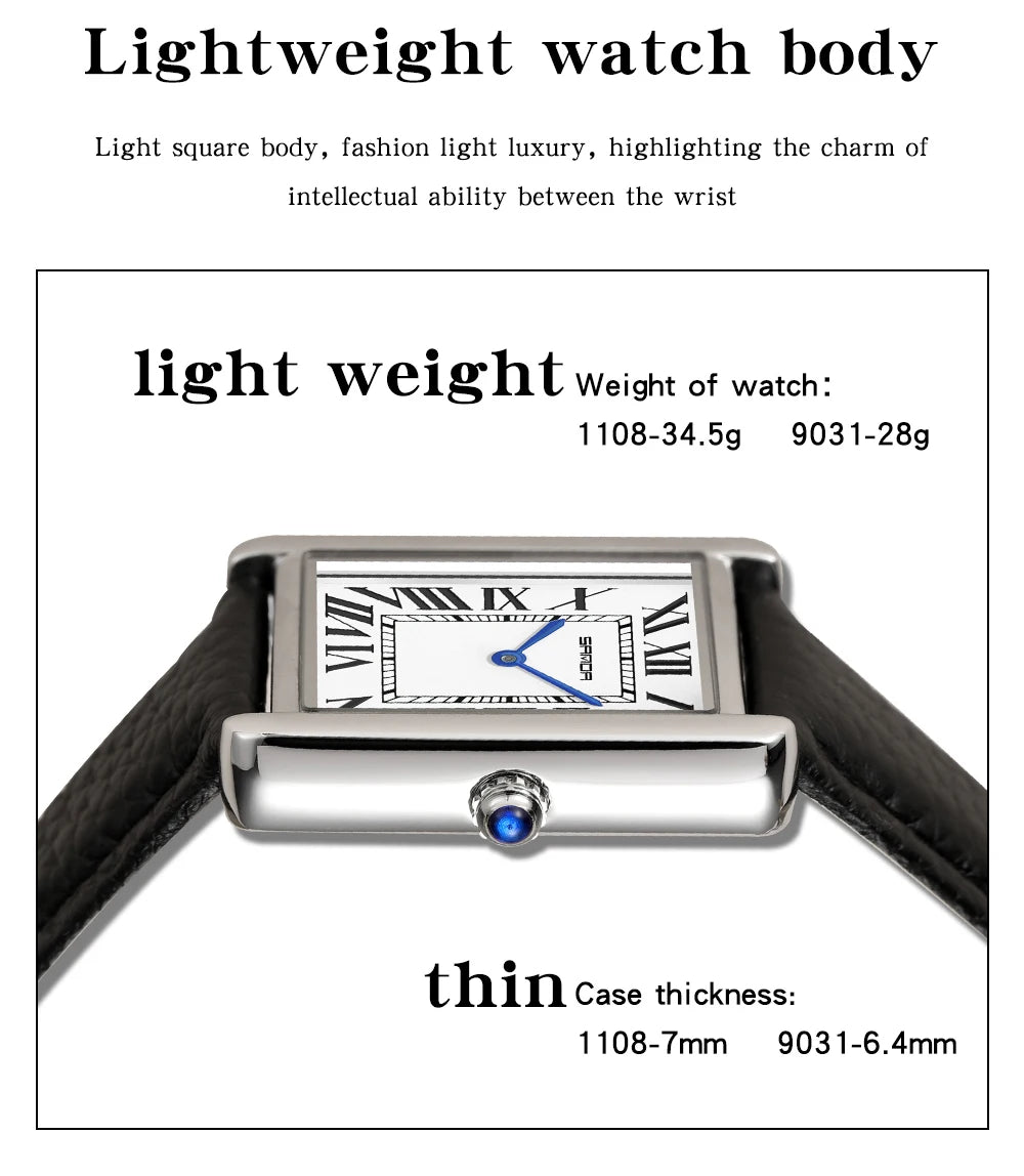 Elegante Herren Quarzuhr mit Lederband und römischem Zifferblatt